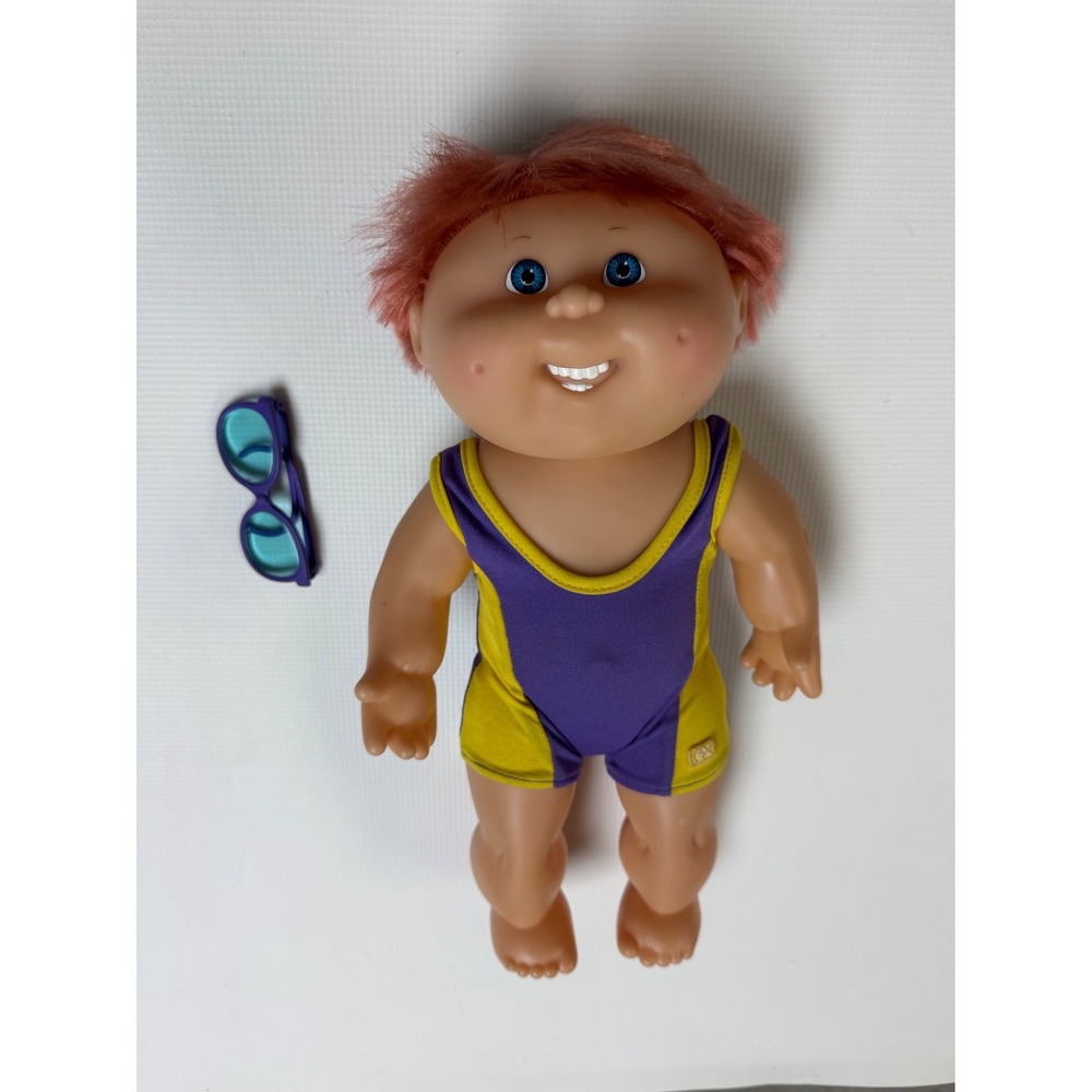 Vintage 1991 Cabbage Patch Kids  "Splash N' Tan" Boy Red Hair Hasbro Swimsuit